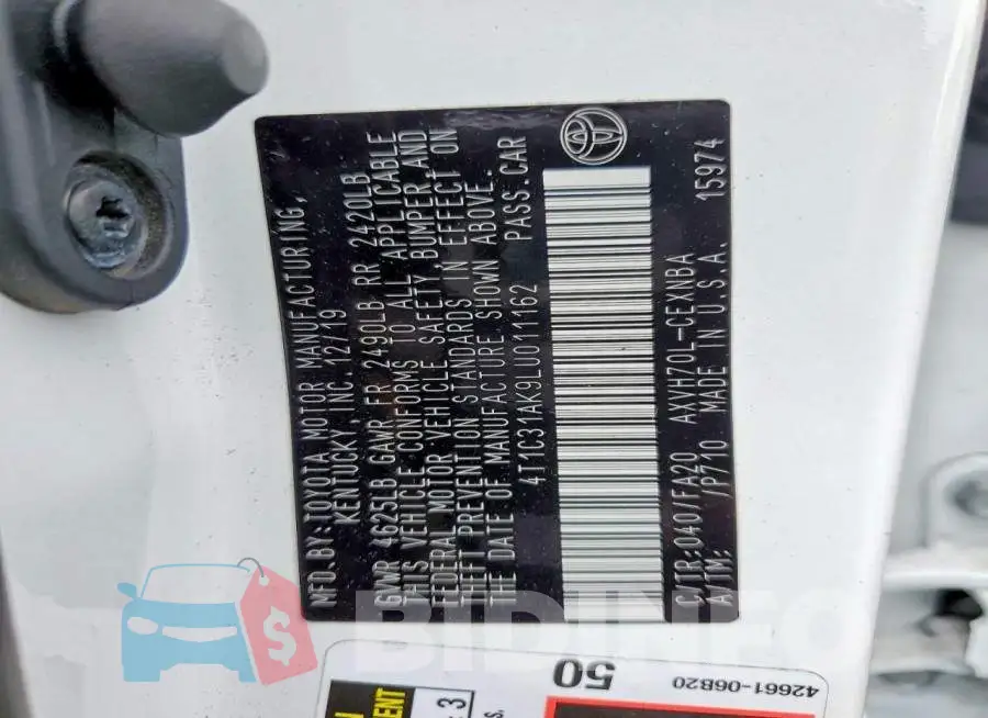 4T1C31AK9LU011162 Photo# 13