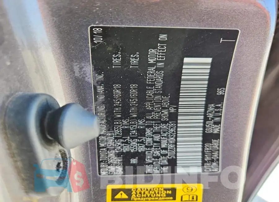 5TDZZRFH0KS296281 Photo# 12