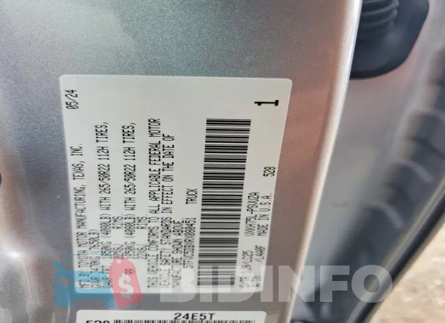 5TFVC5DBXRX080451 Photo# 12