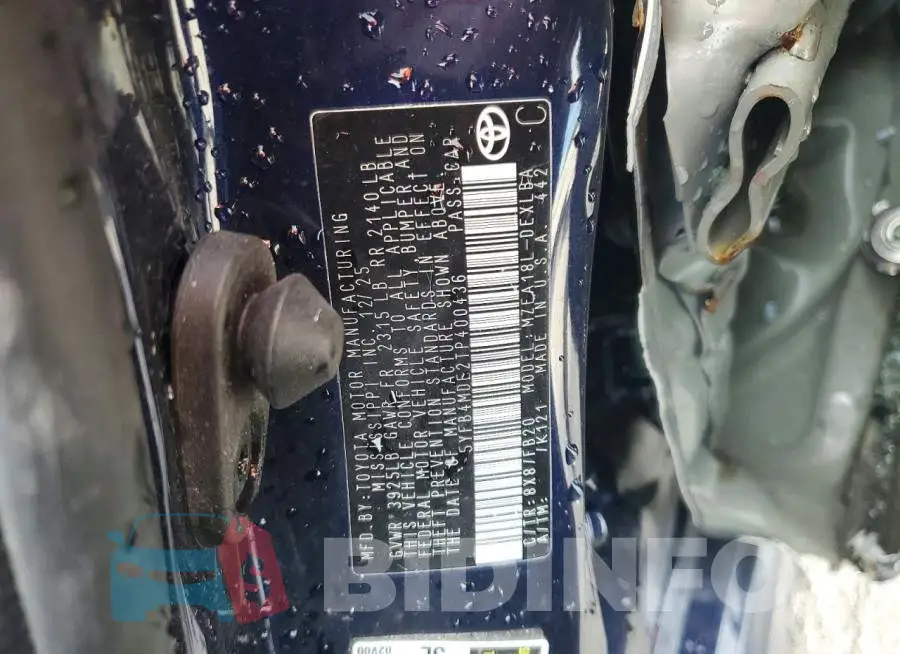 5YFB4MDE2TP400436 Photo# 12