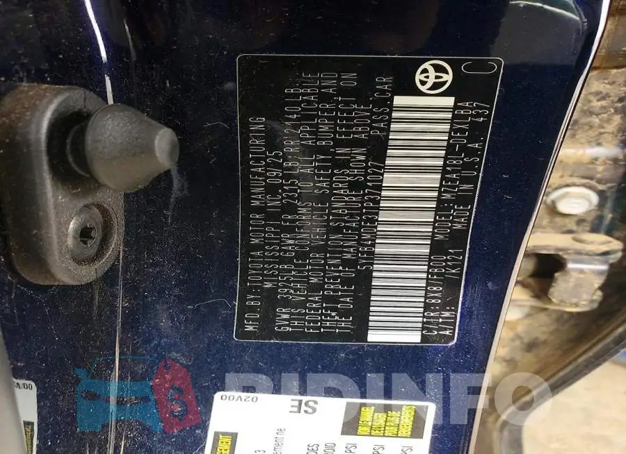 5YFB4MDE3TP371027 Photo# 12