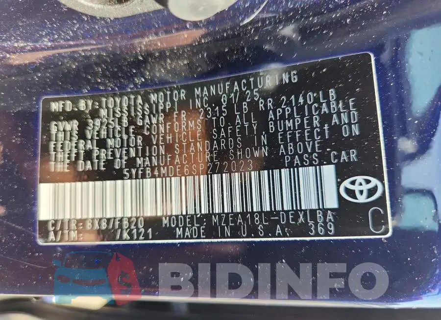 5YFB4MDE6SP272023 Photo# 12