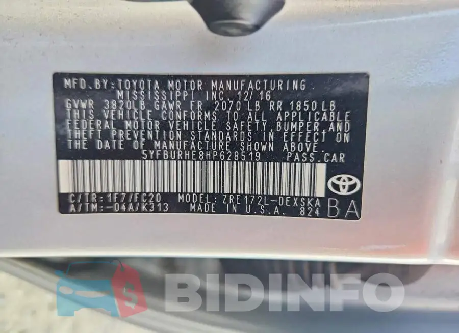 5YFBURHE8HP628519 Photo# 12