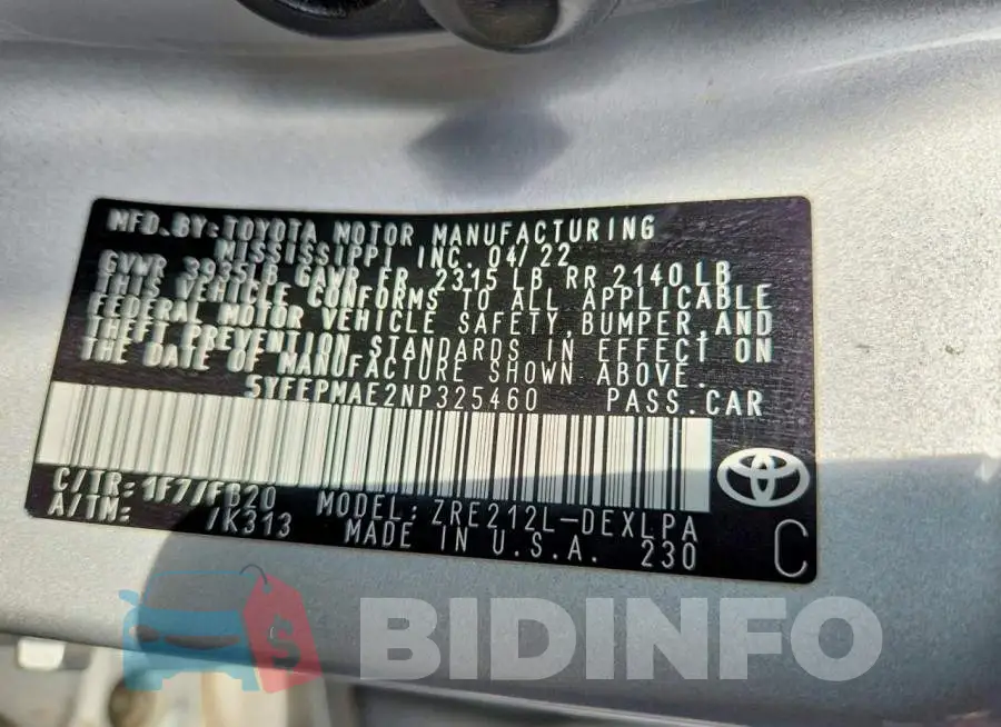 5YFEPMAE2NP325460 Photo# 12