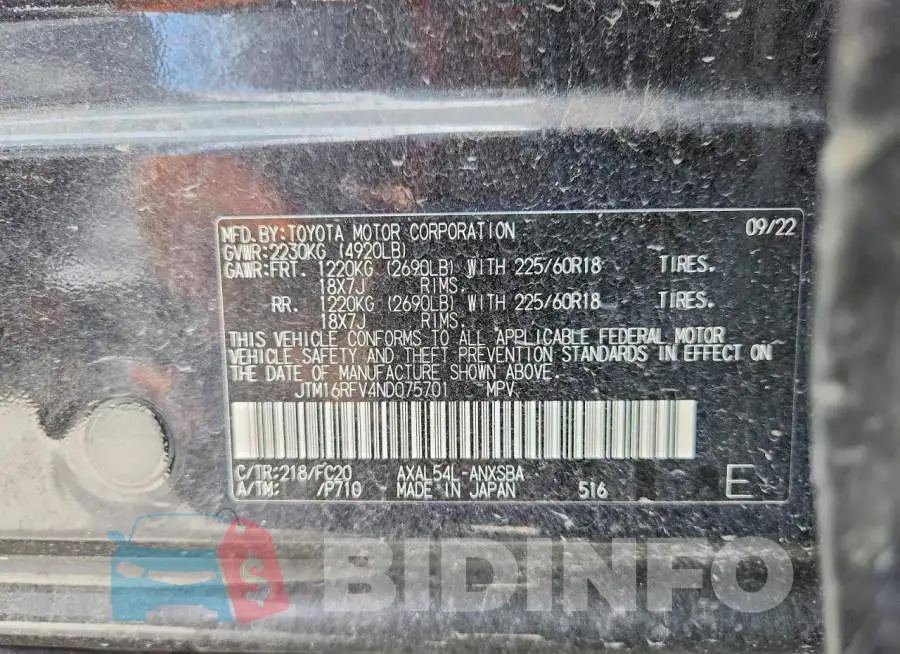 JTM16RFV4ND075701 Photo# 14