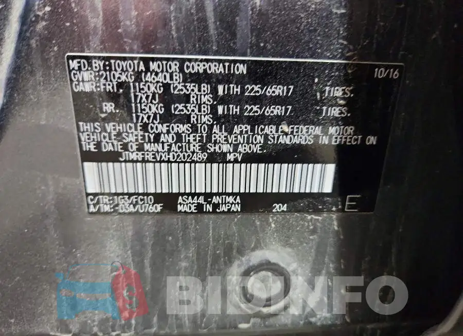JTMRFREVXHD202489 Photo# 14
