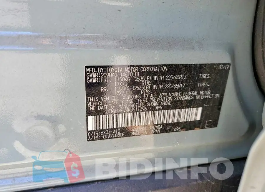 JTMW1RFV4KD511396 Photo# 13