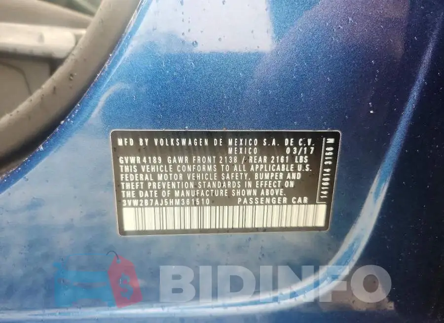 3VW2B7AJ5HM361510 Photo# 12