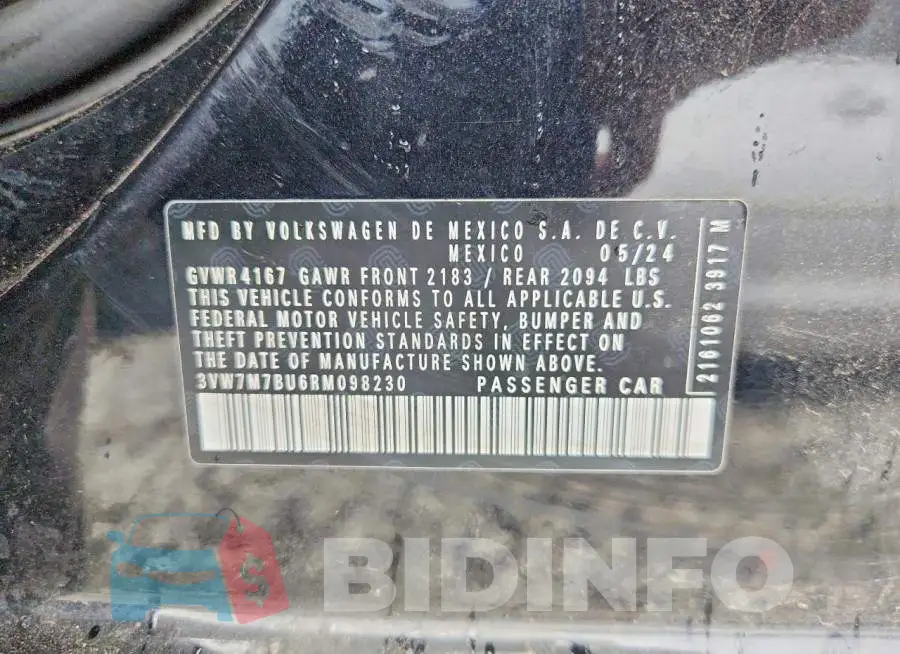 3VW7M7BU6RM098230 Photo# 12