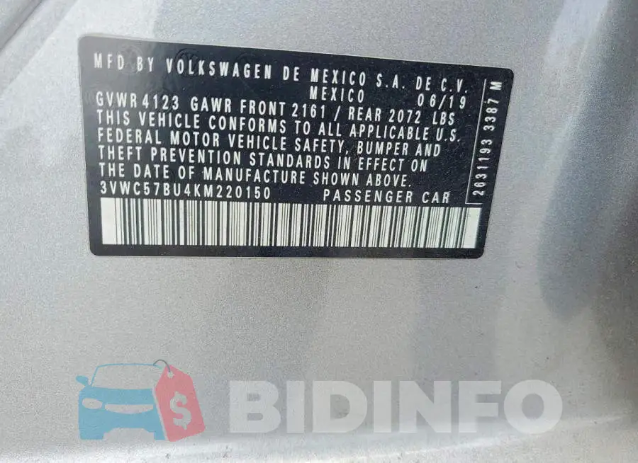 3VWC57BU4KM220150 Photo# 12