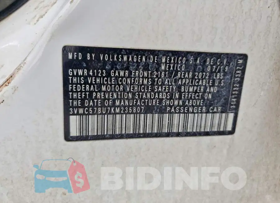 3VWC57BU7KM235807 Photo# 12