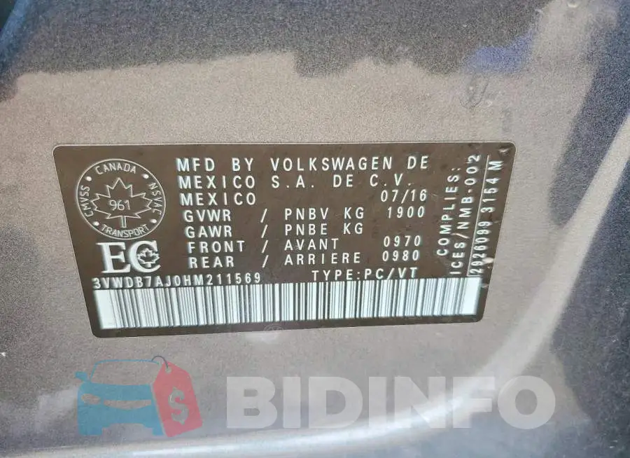 3VWDB7AJ0HM211569 Photo# 13