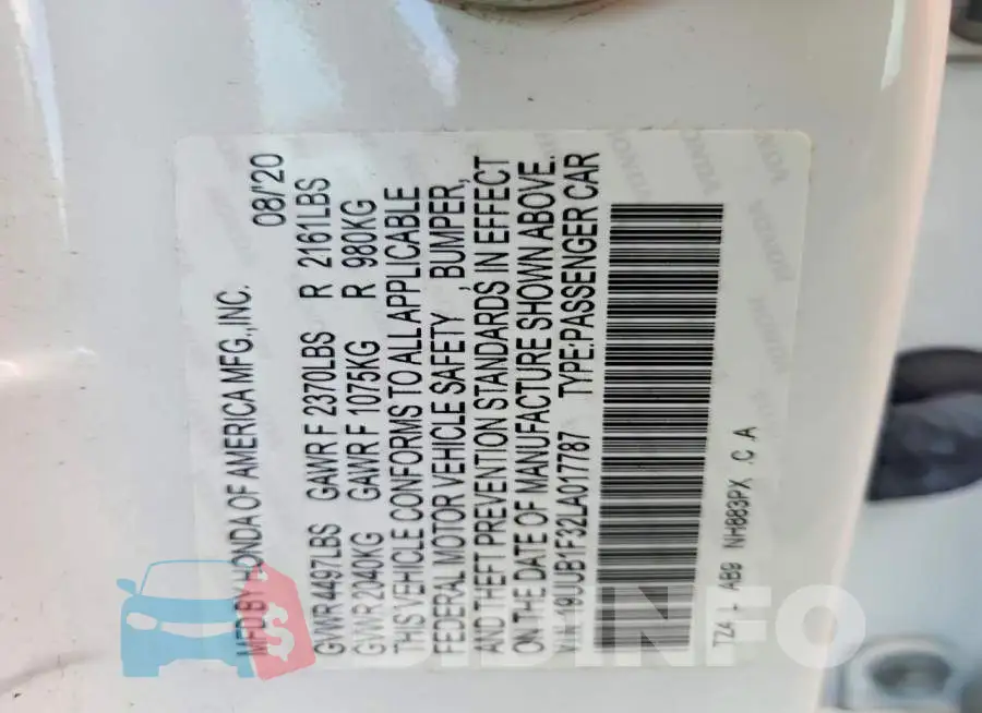 19UUB1F32LA017787 Photo# 12