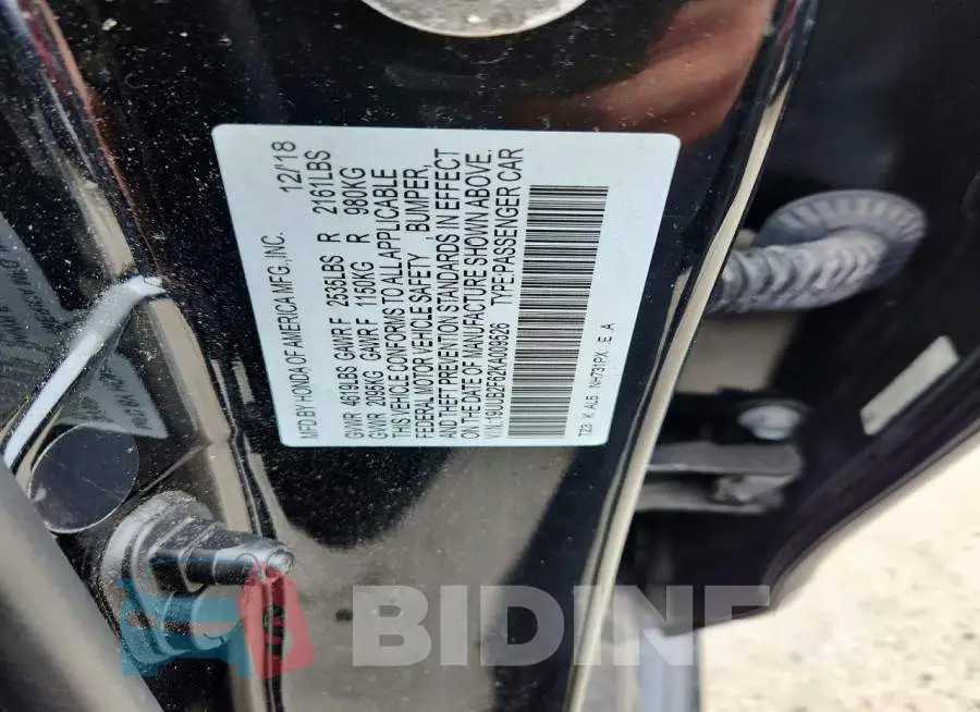 19UUB2F62KA009526 Photo# 12