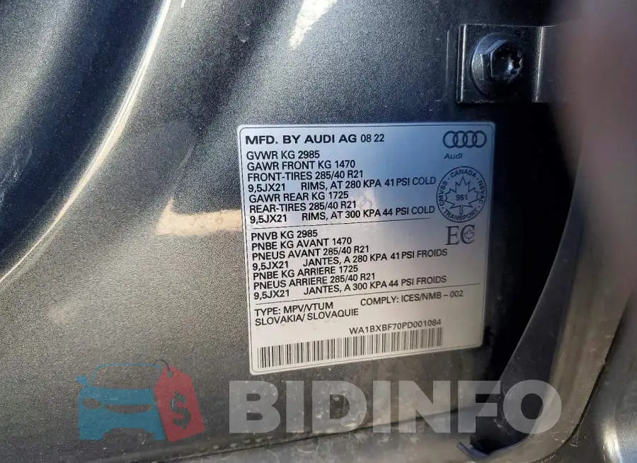 WA1BXBF70PD001084 Photo# 14