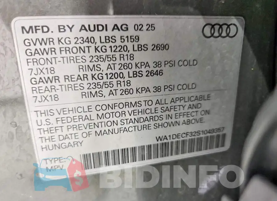 WA1DECF32S1049357 Photo# 13