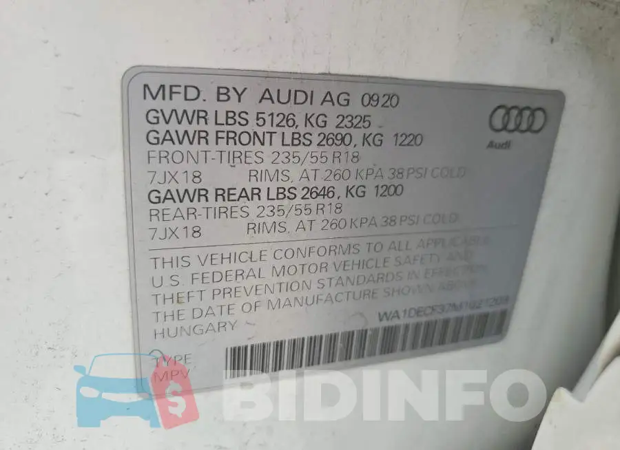 WA1DECF37M1021203 Photo# 14