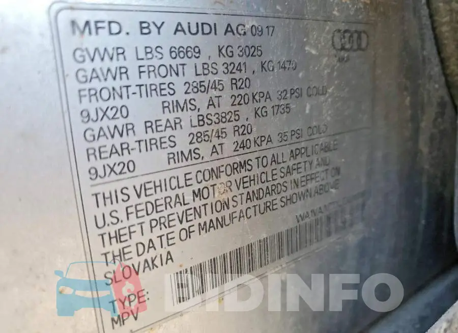 WA1VAAF7XJD011718 Photo# 13