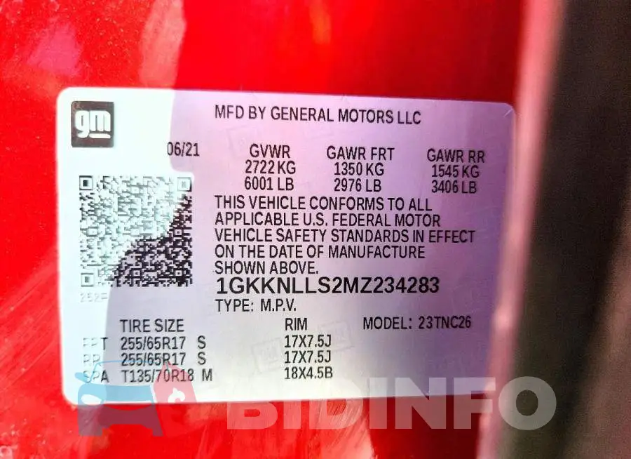 1GKKNLLS2MZ234283 Photo# 14