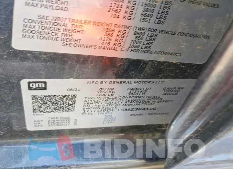 1GTU9DET5MZ364126 Photo# 12