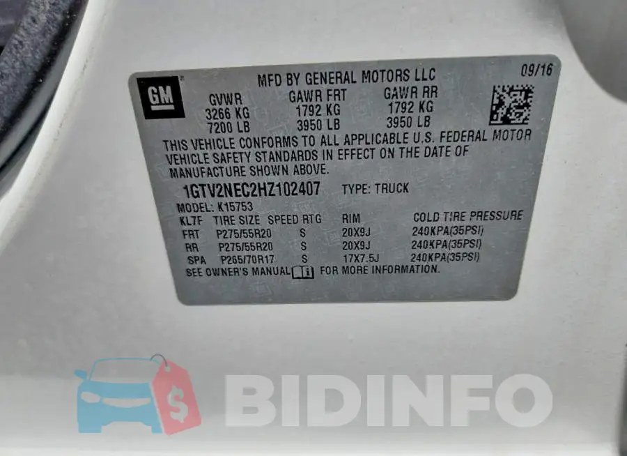 1GTV2NEC2HZ102407 Photo# 12