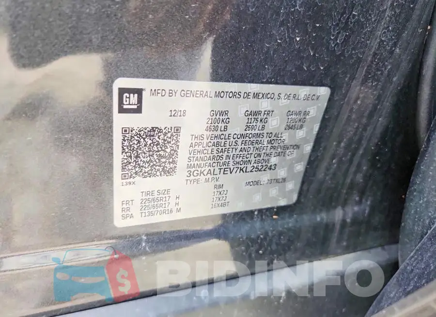 3GKALTEV7KL252243 Photo# 13