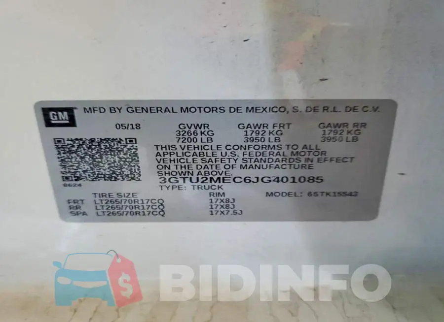 3GTU2MEC6JG401085 Photo# 12