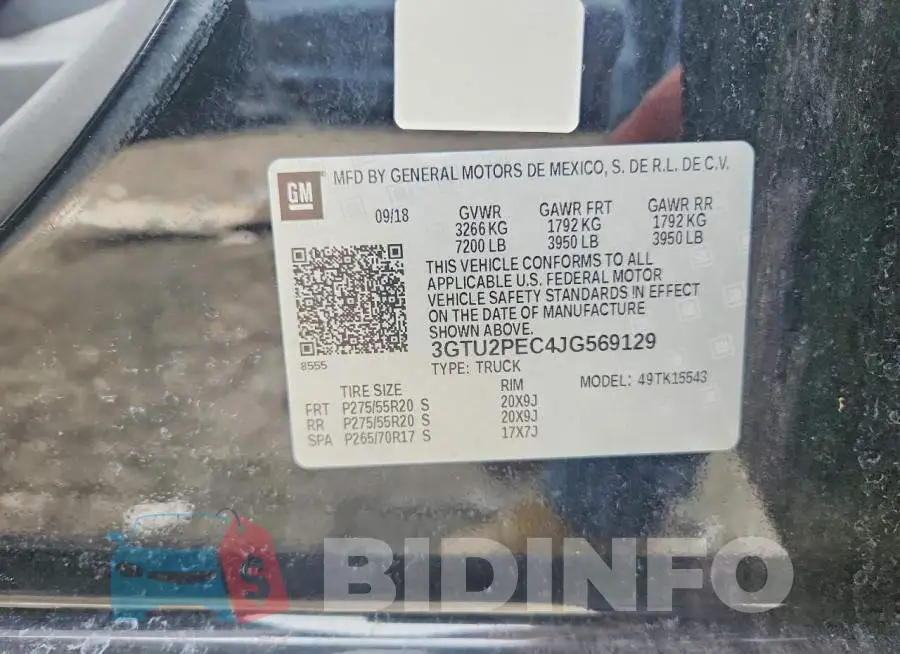 3GTU2PEC4JG569129 Photo# 12
