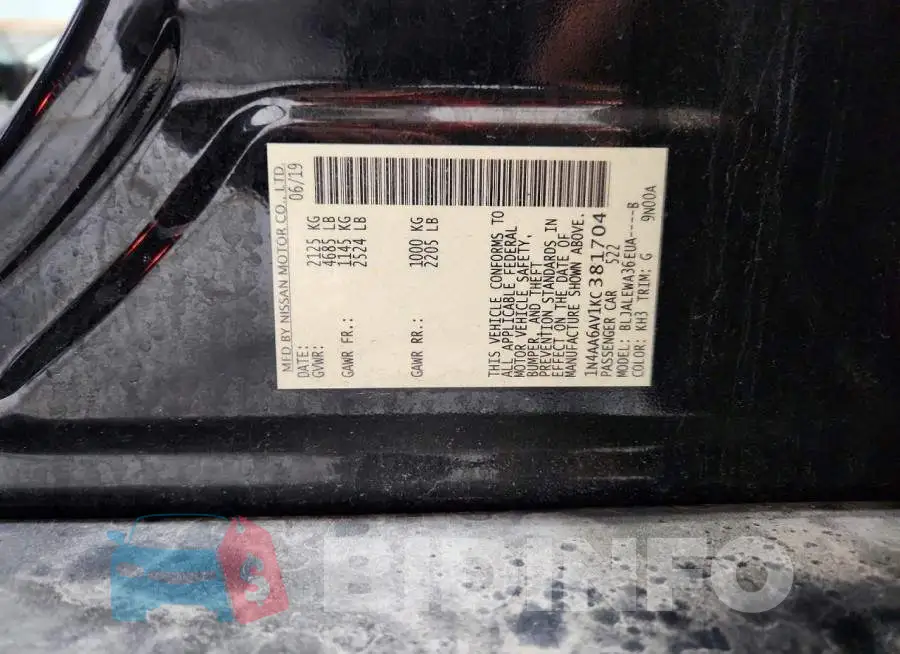1N4AA6AV1KC381704 Photo# 12