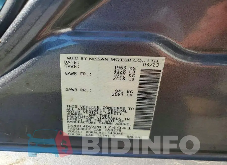 1N4BL4DVXPN374941 Photo# 12