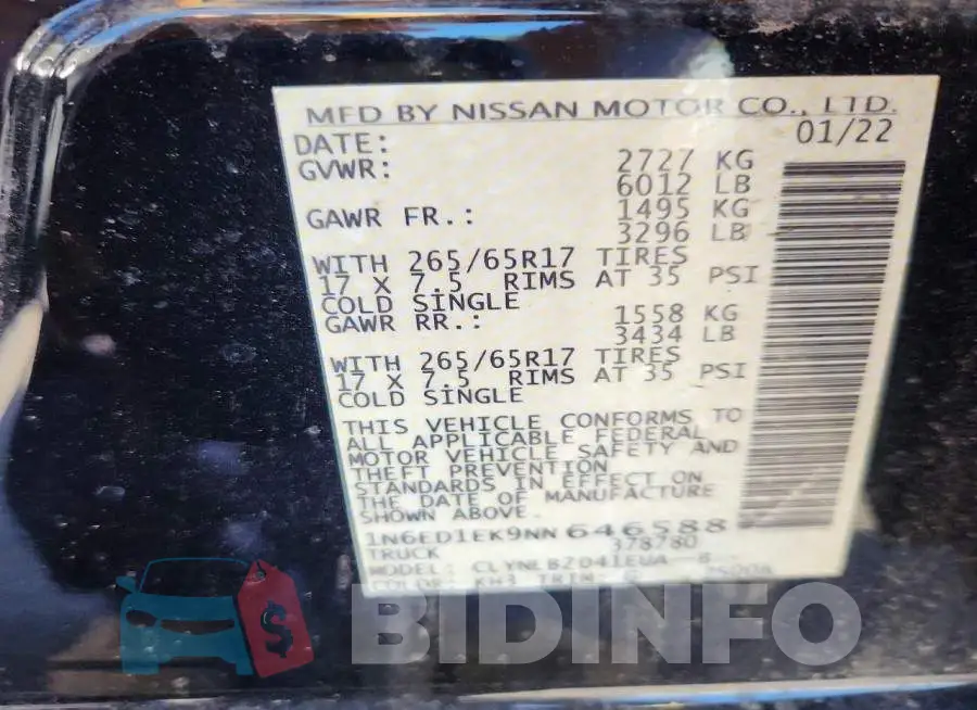 1N6ED1EK9NN646588 Photo# 12