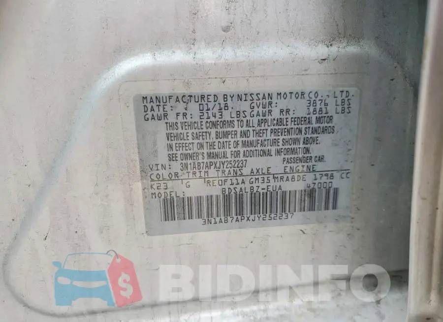 3N1AB7APXJY252237 Photo# 13