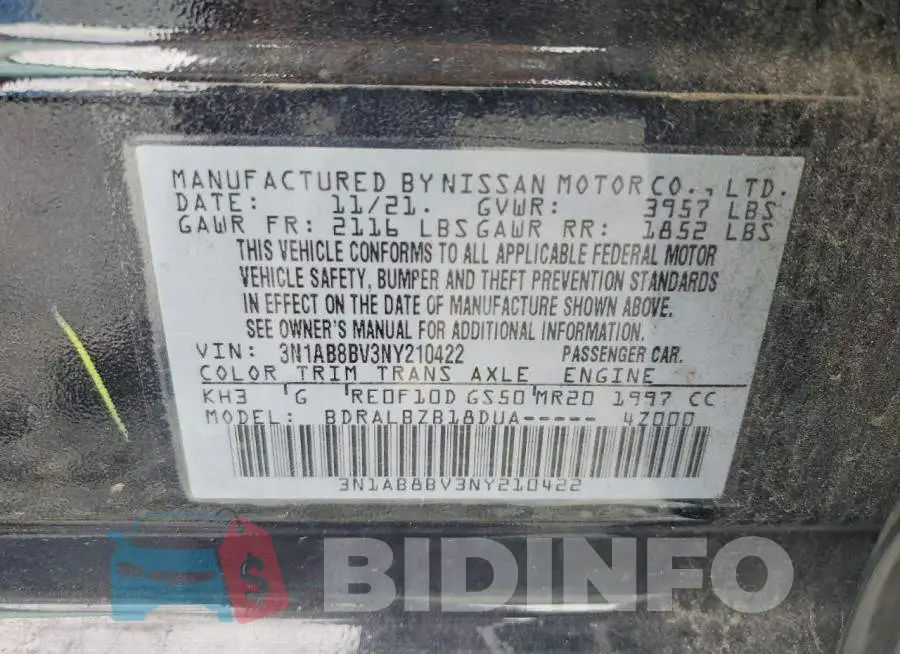 3N1AB8BV3NY210422 Photo# 12