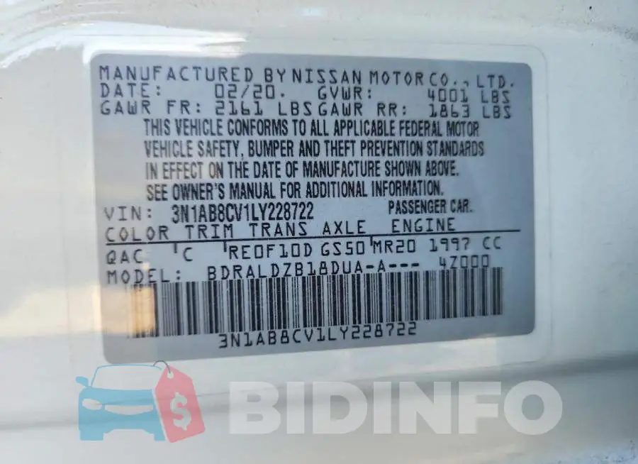 3N1AB8CV1LY228722 Photo# 12