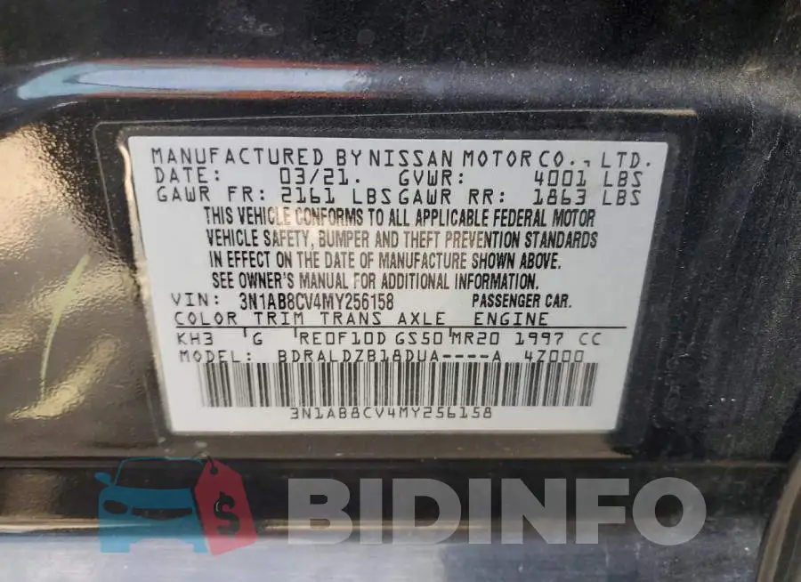 3N1AB8CV4MY256158 Photo# 12