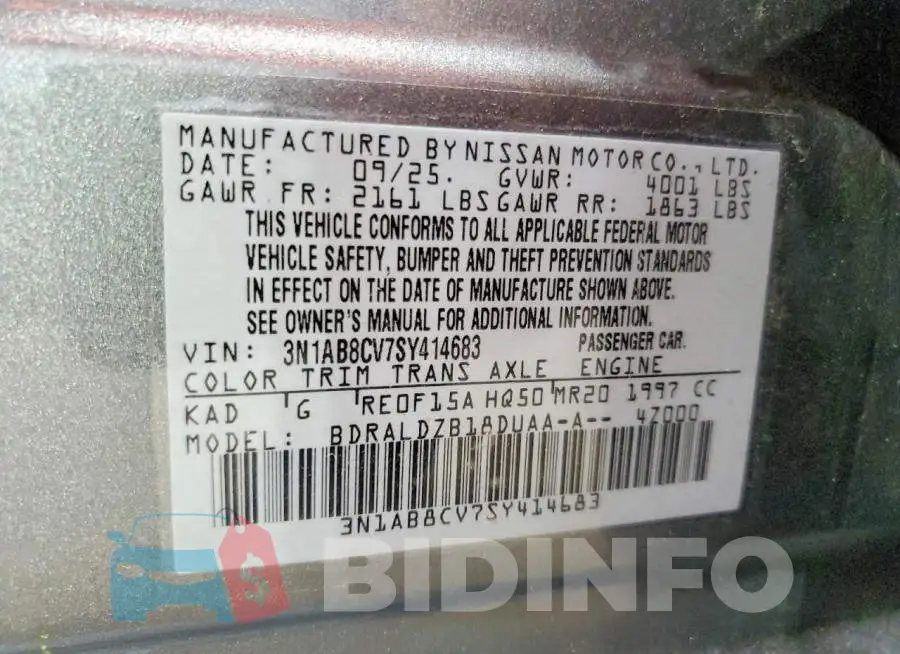 3N1AB8CV7SY414683 Photo# 12