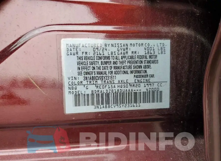 3N1AB8CV9SY231611 Photo# 12