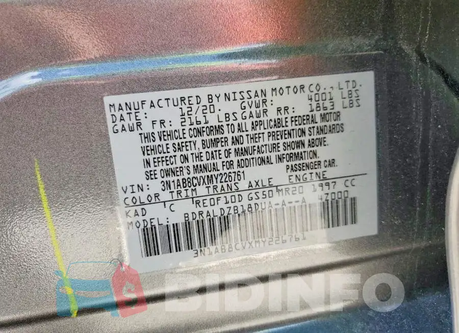 3N1AB8CVXMY226761 Photo# 12