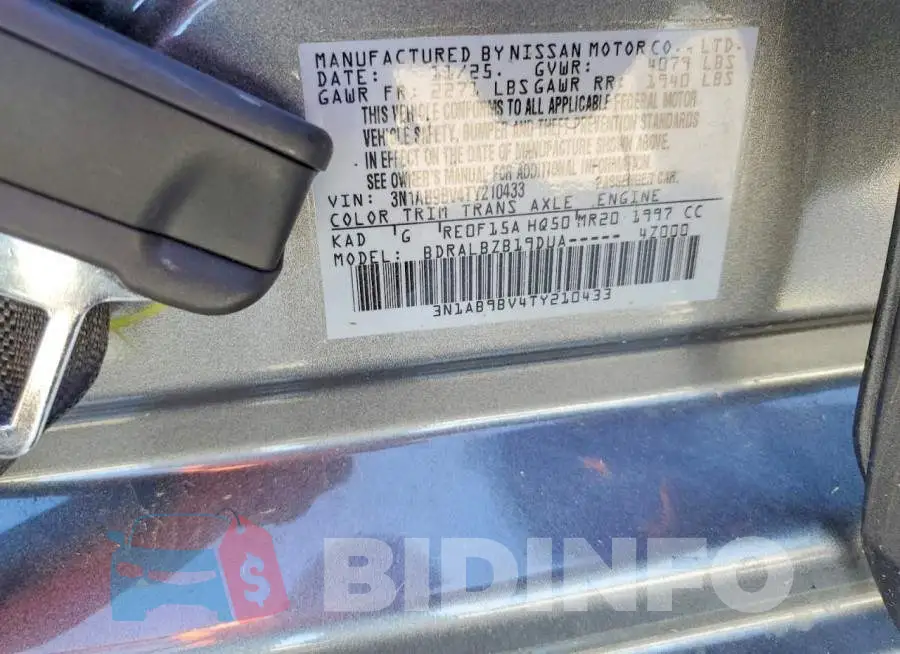3N1AB9BV4TY210433 Photo# 12