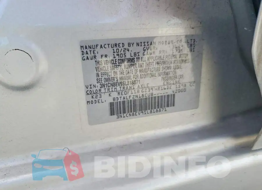 3N1CN8EV9SL818871 Photo# 13