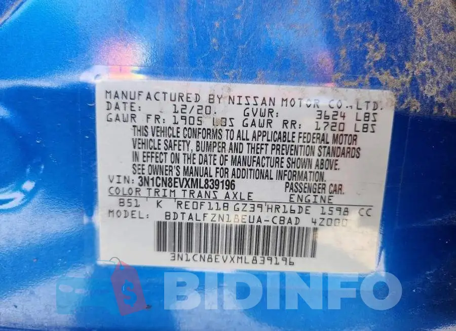 3N1CN8EVXML839196 Photo# 12