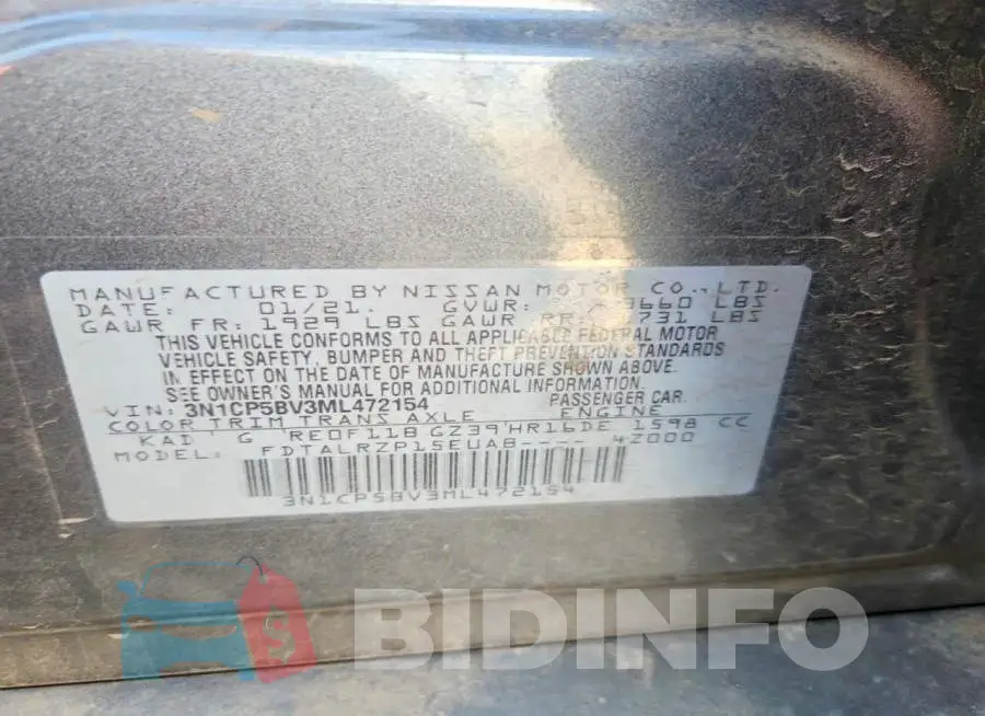 3N1CP5BV3ML472154 Photo# 13