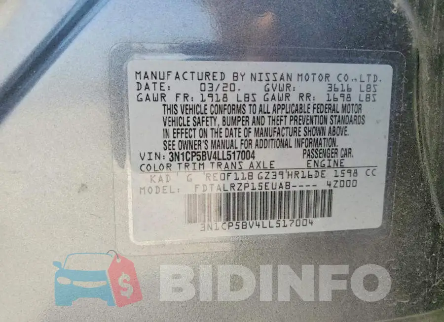 3N1CP5BV4LL517004 Photo# 13