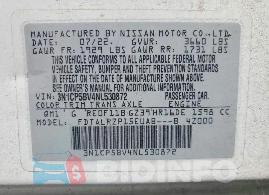 3N1CP5BV4NL530872 Photo# 13