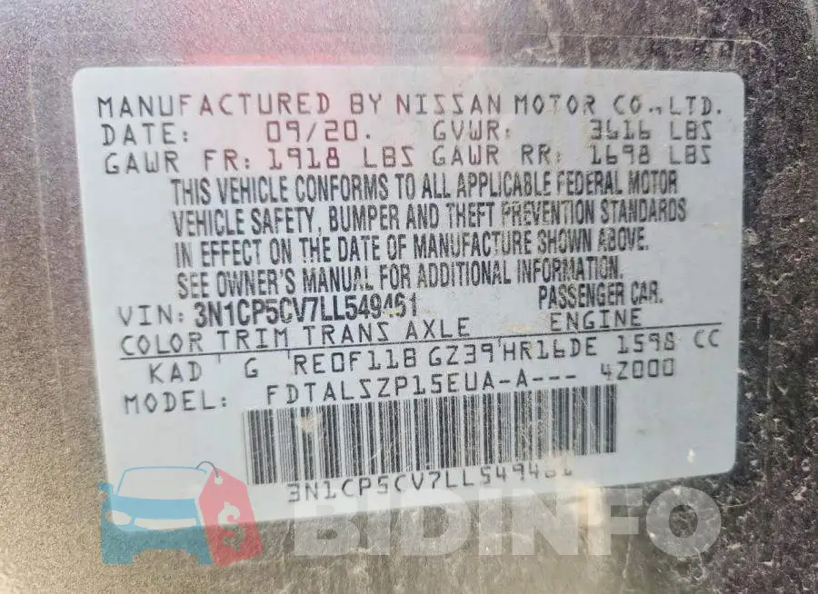 3N1CP5CV7LL549461 Photo# 14
