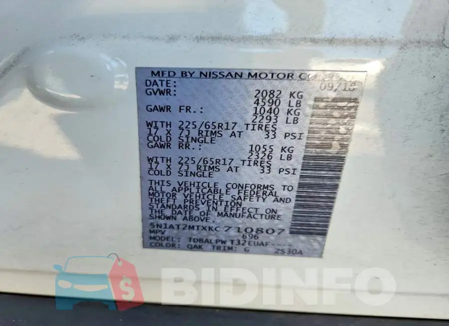 5N1AT2MTXKC710807 Photo# 14