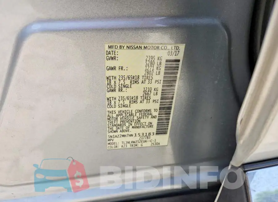 5N1AZ2MH7HN153183 Photo# 12