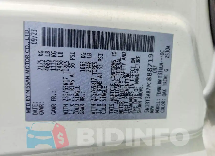 5N1BT3AB7PC888719 Photo# 13