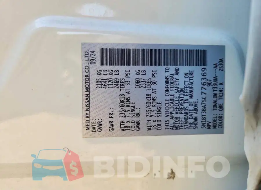 5N1BT3BA7SC776369 Photo# 13