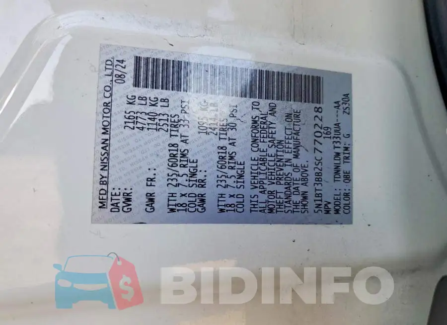 5N1BT3BB2SC770228 Photo# 14